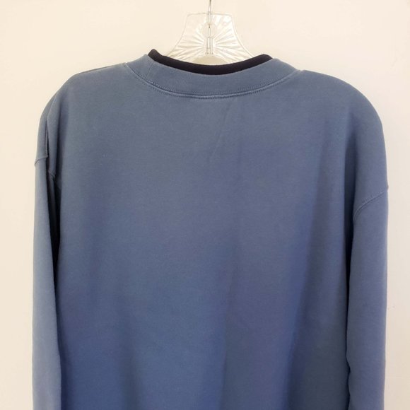 MC Sportswear Women's Slate Blue Embroidered Christmas Snow Happens Sweat Shirt - Picture 8 of 11